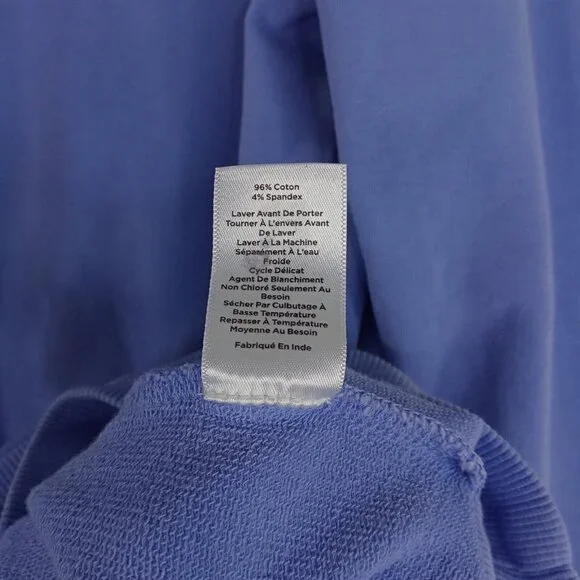 *SOLD* T By Talbots Womens Pullover Sweater M Petite Cotton Blue Long Sleeve - Picture 6 of 7